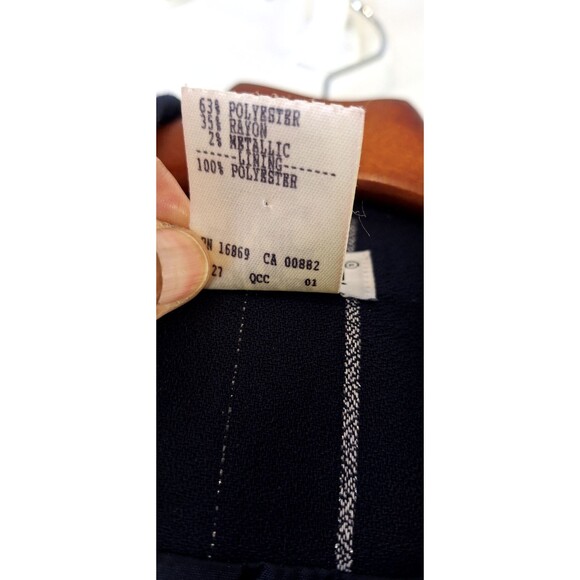 Vtg THAT'S ME Navy Striped Single Button Blazer Retro Women's Sz 90's Sz 9/10 - Picture 4 of 8